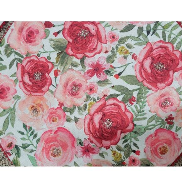 4 Placemats Round Floral Embellished Placemats Cottage Core Whimsical Placemats - Picture 2 of 4